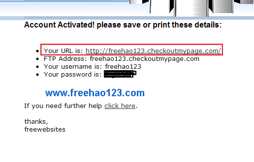 freewebsites.com激活成功